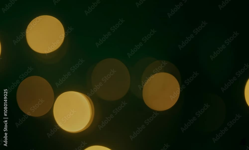 Poster soft golden bokeh lights on dark background create warm, festive atmosphere, perfect for cozy settin