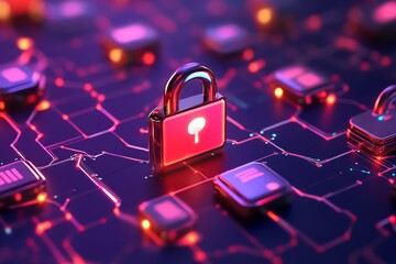 Cyber Security, Digital Lock, Data Protection, Online Safety