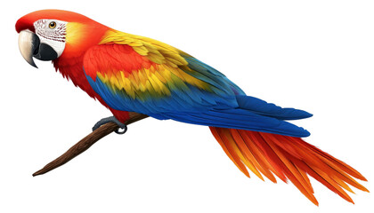 Obraz premium Colorful Scarlet Macaw Perched on a Branch.