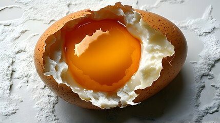 Cracked Egg with Yolk - Realistic Photo