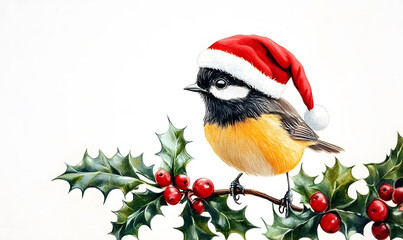 The joy of the holiday season with adorable characters. Festive decoration and cozy winter elements on a crisp white background.