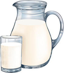 Pitcher of Milk Illustration