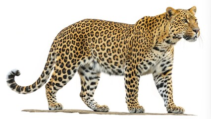 Realistic leopard PNG with transparent background for graphic design, digital art, and creative projects

