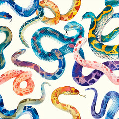Obraz premium seamless pattern with snake
