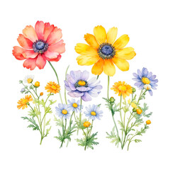 Fototapeta premium flowers on white