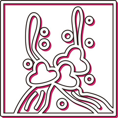 カラーシャドウ正方形ミニ花札　如月　梅　2月　梅のカス