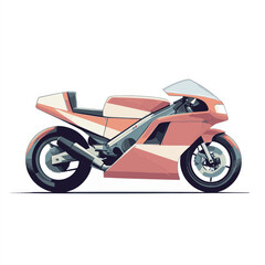 Red and White Sport Bike Illustration