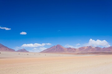Desert landscape with distant mountains