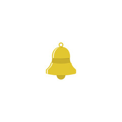 Gold music bell icon isolated on white background