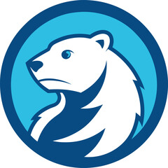 Polar Bear Mascoat logo with round shape