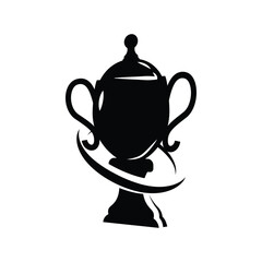 Black trophy logo concept template isolated