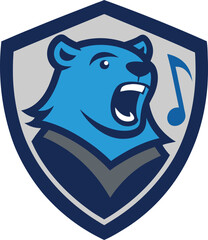 Bear Mascoat logo with singing