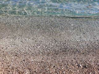 transparent color of Ionian Sea in Parga, Greece