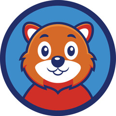 Bear Mascoat logo with round shape