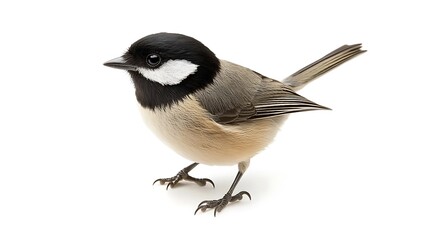 black shrike isolated on white