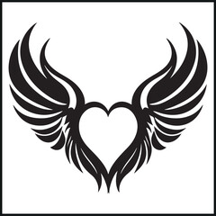 Fototapeta premium Cupid Heart silhouette isolated