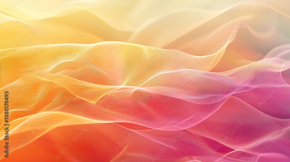 Poster gentle pastel gradient background with soft pink and yellow hues creating a soothing minimalistic an