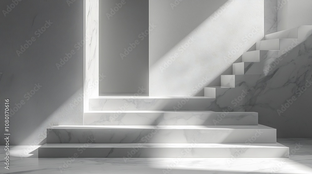 Poster minimalist and clean background design featuring a light geometric overlay in white and gray tones p