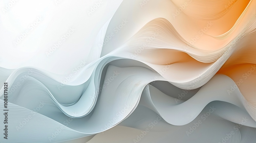 Poster tranquil layered abstract background with soothing tones of white and gray for elegant minimalist gr