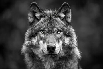 Fototapeta premium Forest Wolf. Majestic Grey Predator in the Wild Nature Habitat