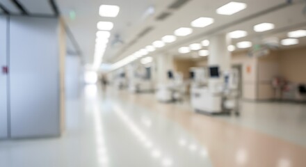 Fototapeta premium Abstract Medical Background: Blurred Hospital Interior