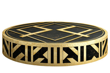 Obraz premium A stylish decorative platform with intricate geometric patterns and a luxurious finish.