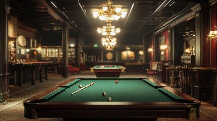 Elegant Billiards Room with Classic Design and Ambiance