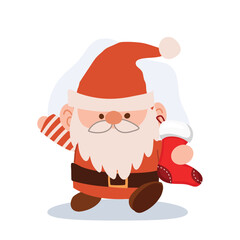 Charming cartoon Christmas gnome illustration. Holiday Cartoon Gnome for Christmas