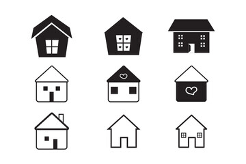 House symbol. House set icon. Home flat icon set vector illustration
