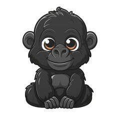 Obraz premium Baby Gorilla Clipart PNG Cute Watercolor Gorilla Design