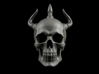 Obraz premium A skull with horns on top of it