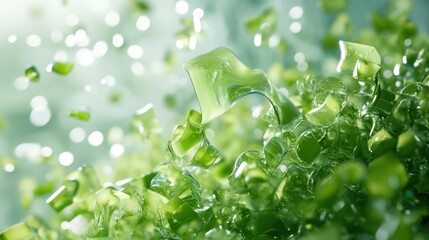 Abstract Green Gel Texture