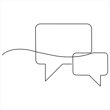 recommend clip art:  Continuous speech bubble single line art drawing dialogue speech bubble border vector illustration