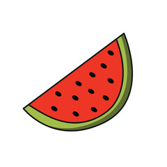 Vector illustration with water melon icon on white background. Flat design 