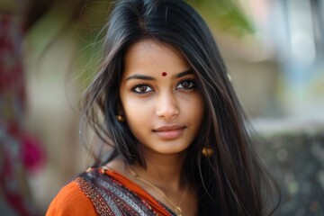 Obraz premium Indian Girl. Beautiful Asian Teenager with Confident and Cute Fashionable Looks
