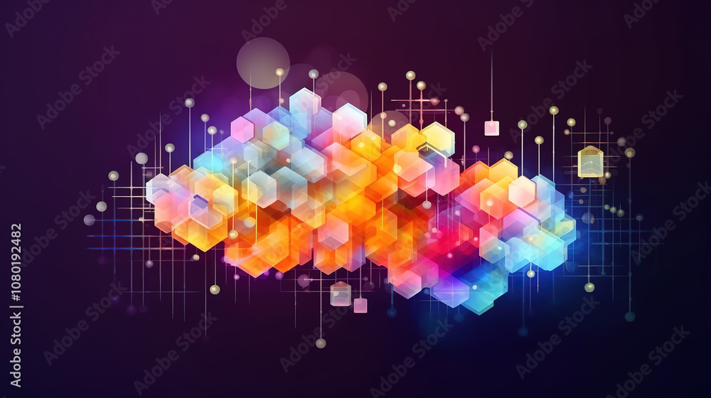 Poster amazing database, data storage, and backup. networking and internet service concept