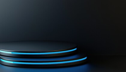 Product showcase mockup with rotating 3D elements, interactive UI features, and futuristic lighting, ideal for tech and design themes, 3D illustration