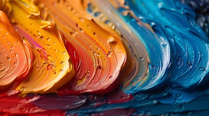 Obraz premium Close-up of mixing paint capture a close-up. AI generated