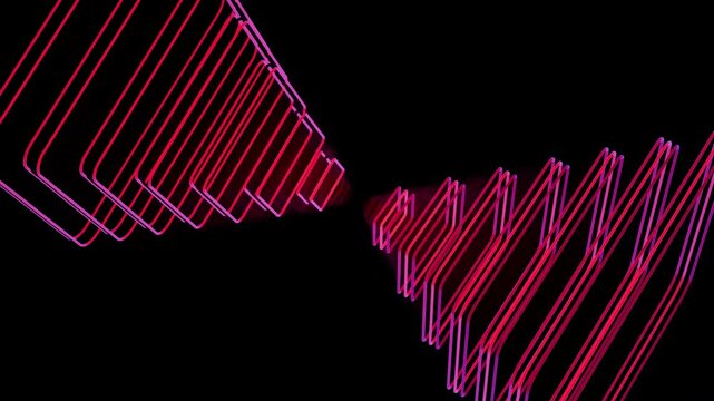 Creating dynamic VJ loops with vibrant neon visuals in a dark setting