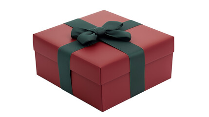 Luxurious gift box with a bow isolated on a transparent background. Christmas, birthdays, weddings, corporate gift. matte, tactile texture. modern classical elegance cozy design. Generative Ai content