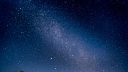 Obraz premium Night starry sky in southern hemisphere, Milkyway nebula, New Zealand 