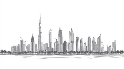 Artistic illustration capturing the essence of Dubai.