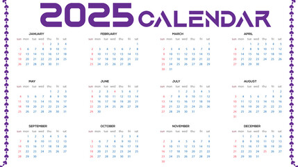 calendar for 2025