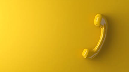 A yellow phone handset on a yellow background.