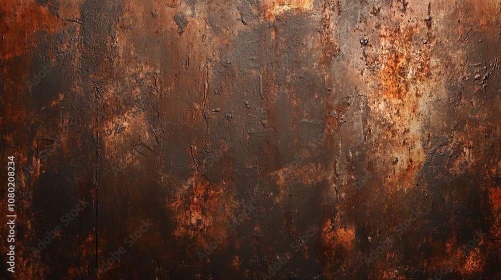 Aufkleber textured rust surface with deep oranges and browns captured in an industrial setting during late aft