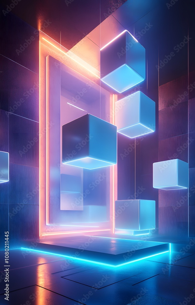 Poster abstract background with squares