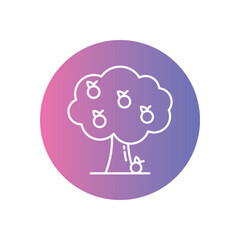 Fruit Tree vector icon stock illustration