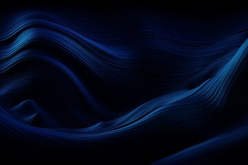 Naklejka premium Abstract waves of deep blue flowing through a dark atmosphere at night. Generative AI