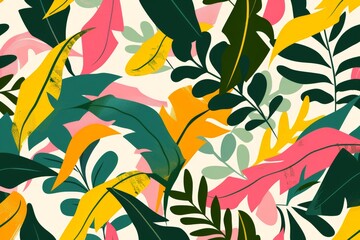 Vibrant Tropical Foliage: An Exuberant Botanical Tapestry