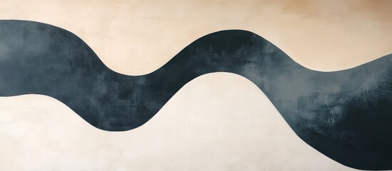 Abstract  wave shape design on a light tan background.